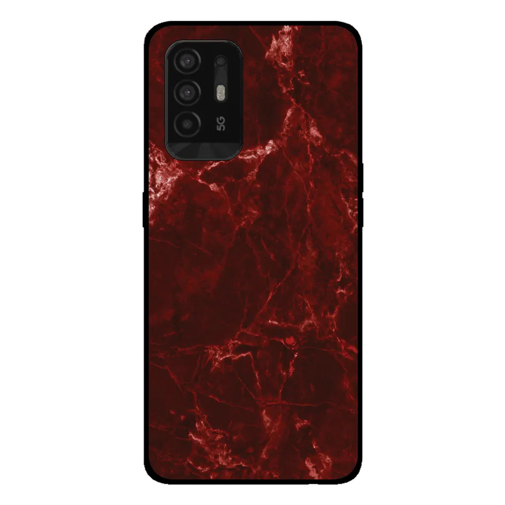 Custodia OPPO A94 5G Smartphonica Marmo Rosso - Cover TPU Antiurto
