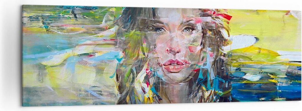 Bild auf Leinwand - Leinwandbild - frau modern - 160x50cm - Wand Bild - Wanddeko - Wandbilder - Leinwanddruck - Bilder - Kunstdruck - Wanddekoratio...