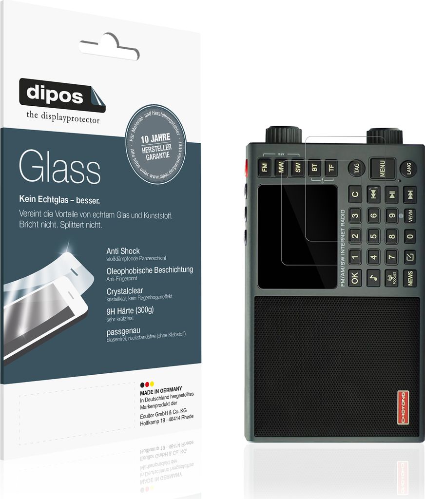 2x Schutzfolie für Choyong LC90 - Anti-Shock 9H Folie dipos Glass Kunststoffglas