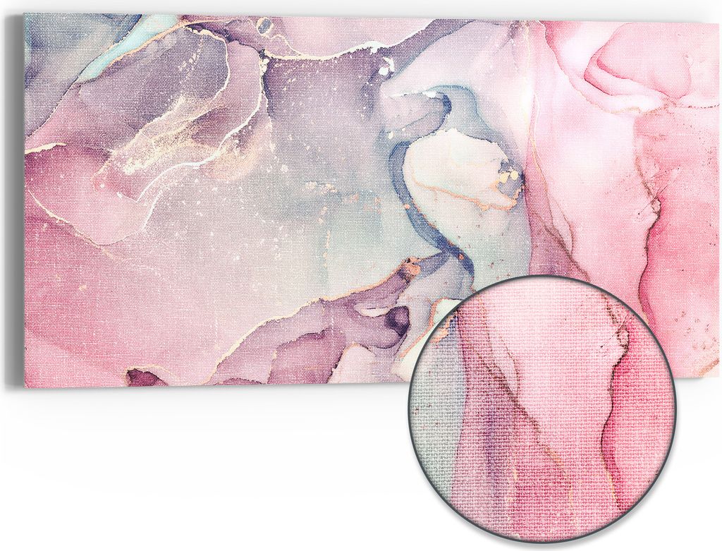 DEQORI Hybrid Leinwand Bild 60x30 cm 'Elegante Farbströme' Wandbild Glas flach modern