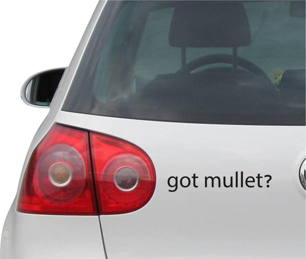 Aufkleber / Autoaufkleber - JDM - Die cut - Got Mullet? Decal Funny Haircut rotneck Auto Sticker - schwarz - 149mm x30mm
