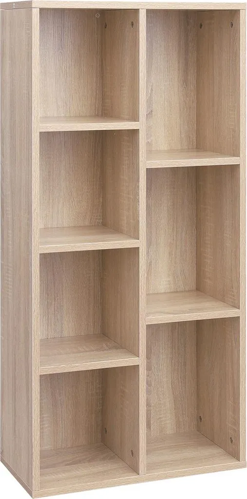 Bibliothèque 7 niches design scandinave étagère modulable multi-usage