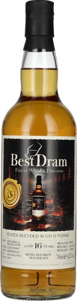 Best Dram 16 Years Old Speyside & Highland Peated Blended Scotch Whisky 2007 42,5% Vol. 0,7l