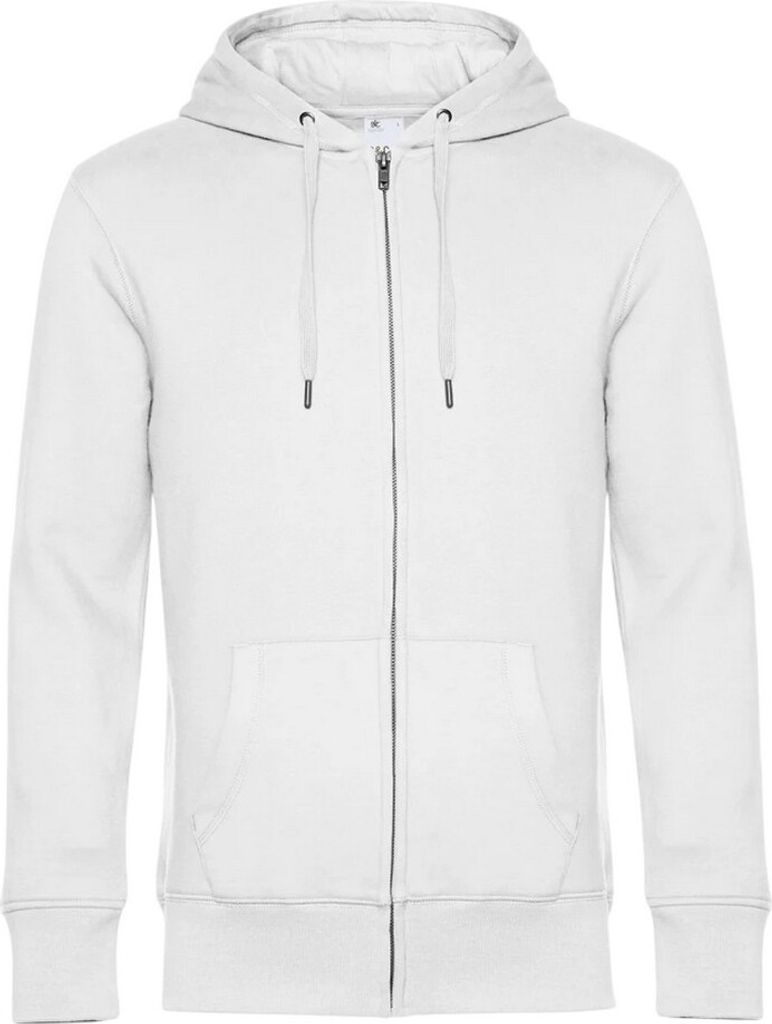 B&C - "King" Kapuzenpullover, Mit Reißverschluss für Herren RW8097 (2XL) (Weiß)