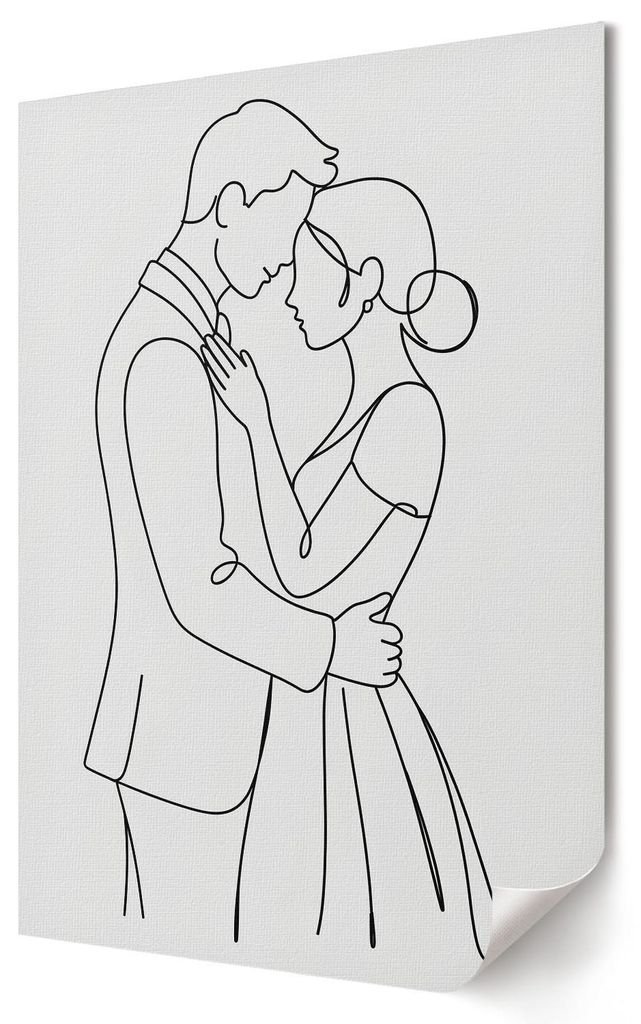 Romantisches Paar- Kunstdruck A1 (59x84 cm) - Dekorativ, romantisch, japanisch- Wandbild für Wohnzimmer Schlafzimmer & Flur, Modernes Poster Wandd...