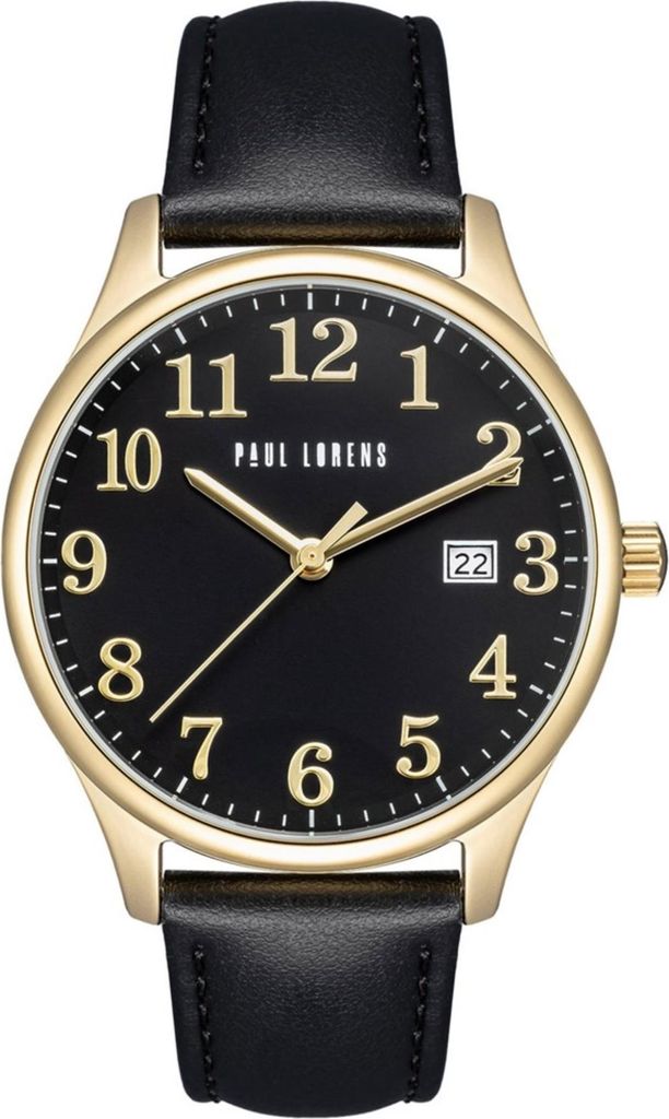 Klassische Uhr PL20016A1A2 mit 41 mm Gehäuse, 20 mm Armband, Schwarz Golden