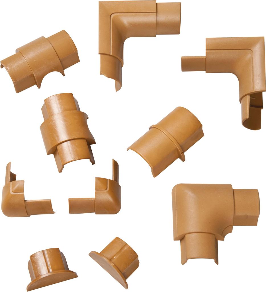 D-LINE Kabelkanal-Zubehörset 30x15mm Eiche für 90° Produktbild 