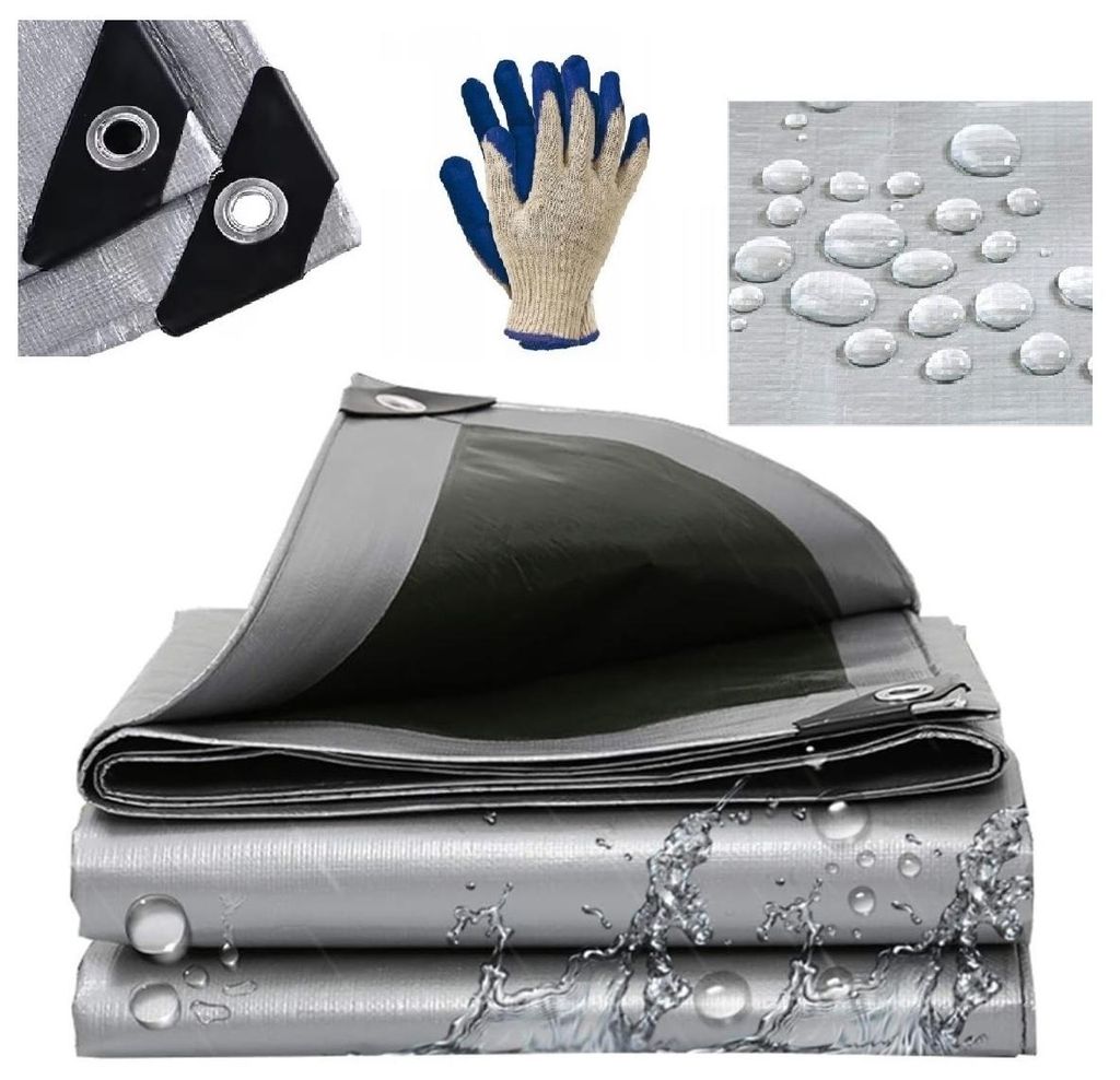 Ekspand | Grube Plane - Grau - 3m x 4m - 260g/m² - Wasserdicht - Bis 1600 N