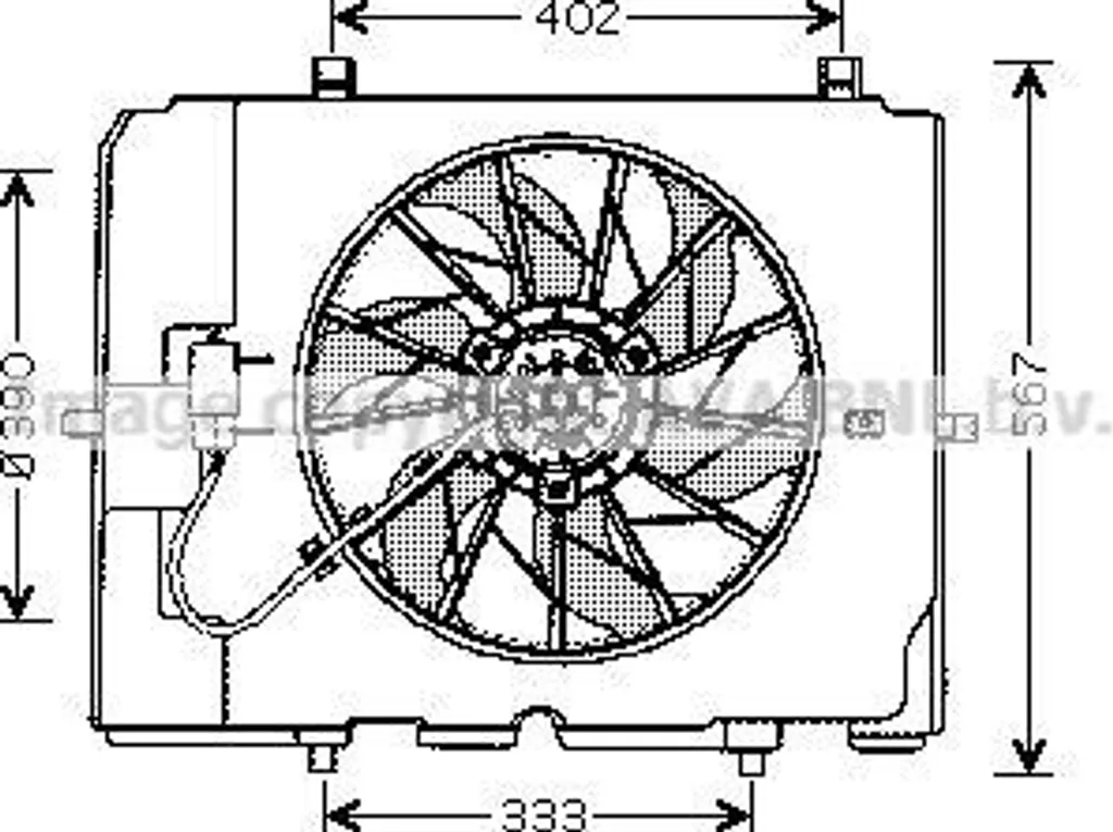 Ventilateur de refroidissement moteur AVA MS7502 pour Mercedes-Benz