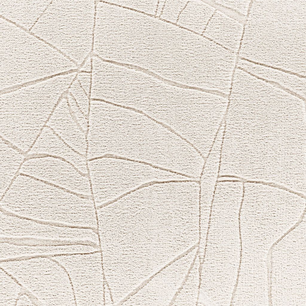 Teppich Wohnzimmer Hochflor Skandinavisches Design Boho Abstrakt Einfarbig Beige Grösse 120x160 cm