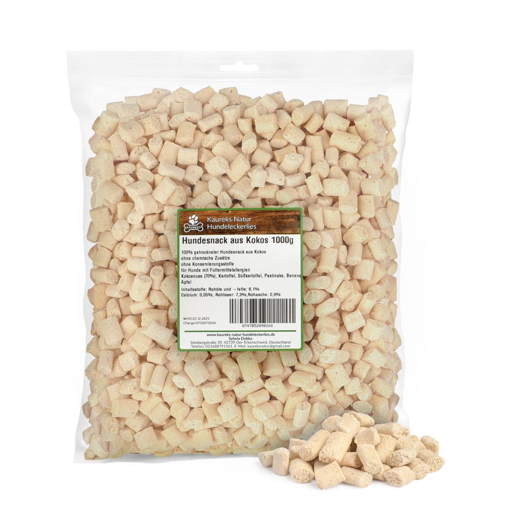 Kaureks Natur Hundeleckerlies, Hundesnack Kokos 1000g für Produktbild 
