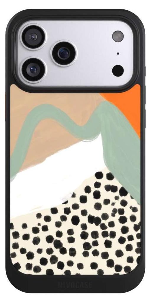 NIVOCASE Hülle für Apple iPhone 17 Pro Max Handyhülle NIVOcore Case Schwarz Abstrakt Boho Kunst