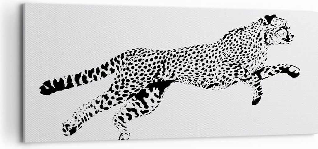 Bild auf Leinwand - Leinwandbild - Gepard Tier Dots - 100x40cm - Wand Bild - Wanddeko - Wandbilder - Leinwanddruck - Bilder - Kunstdruck - Wanddeko...