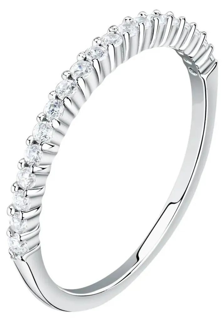 Bague anneau femme en argent avec pierre zirconium brillante - 54 mm