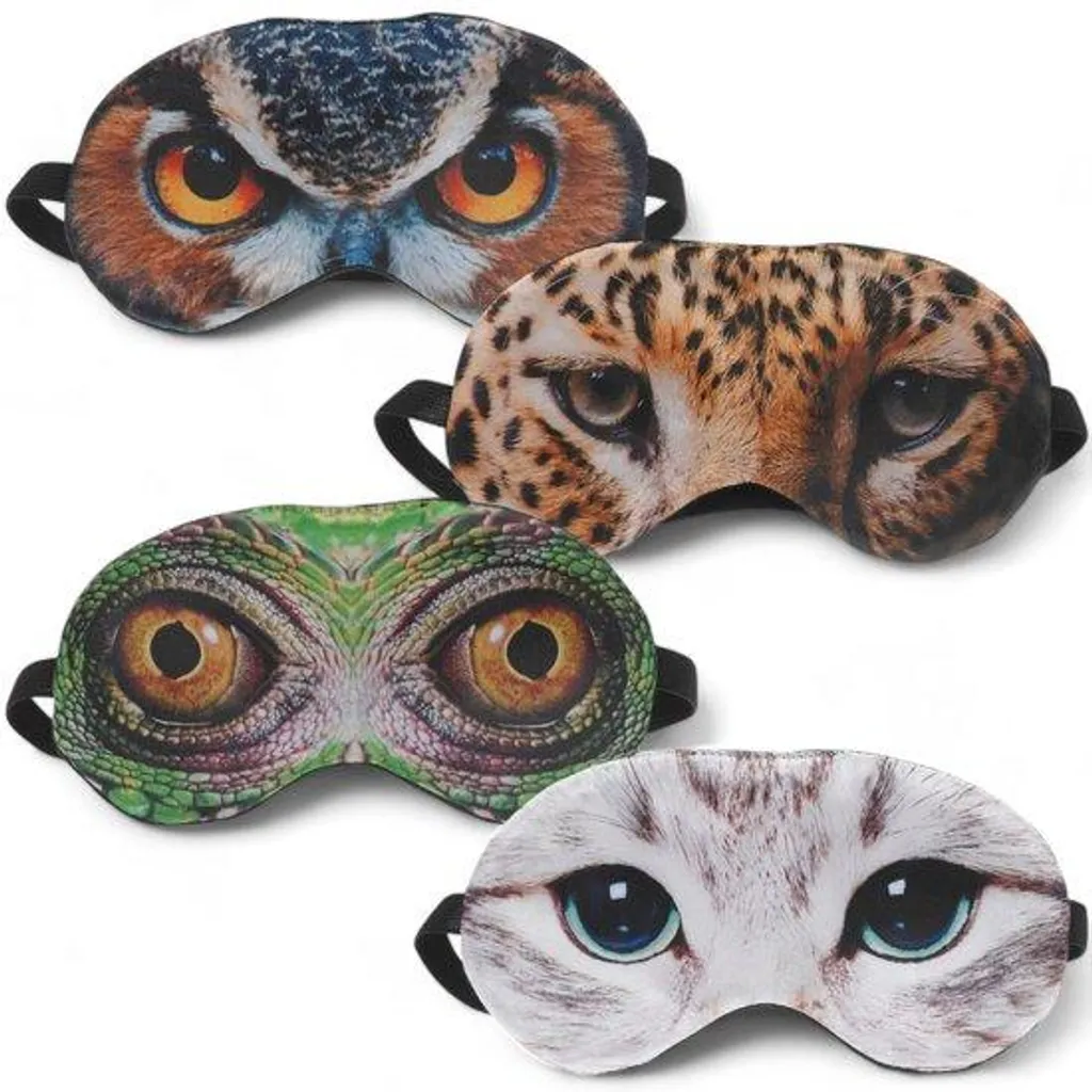 Masque de sommeil anti-lumière en satin lot de 4 pour mieux dormir chat