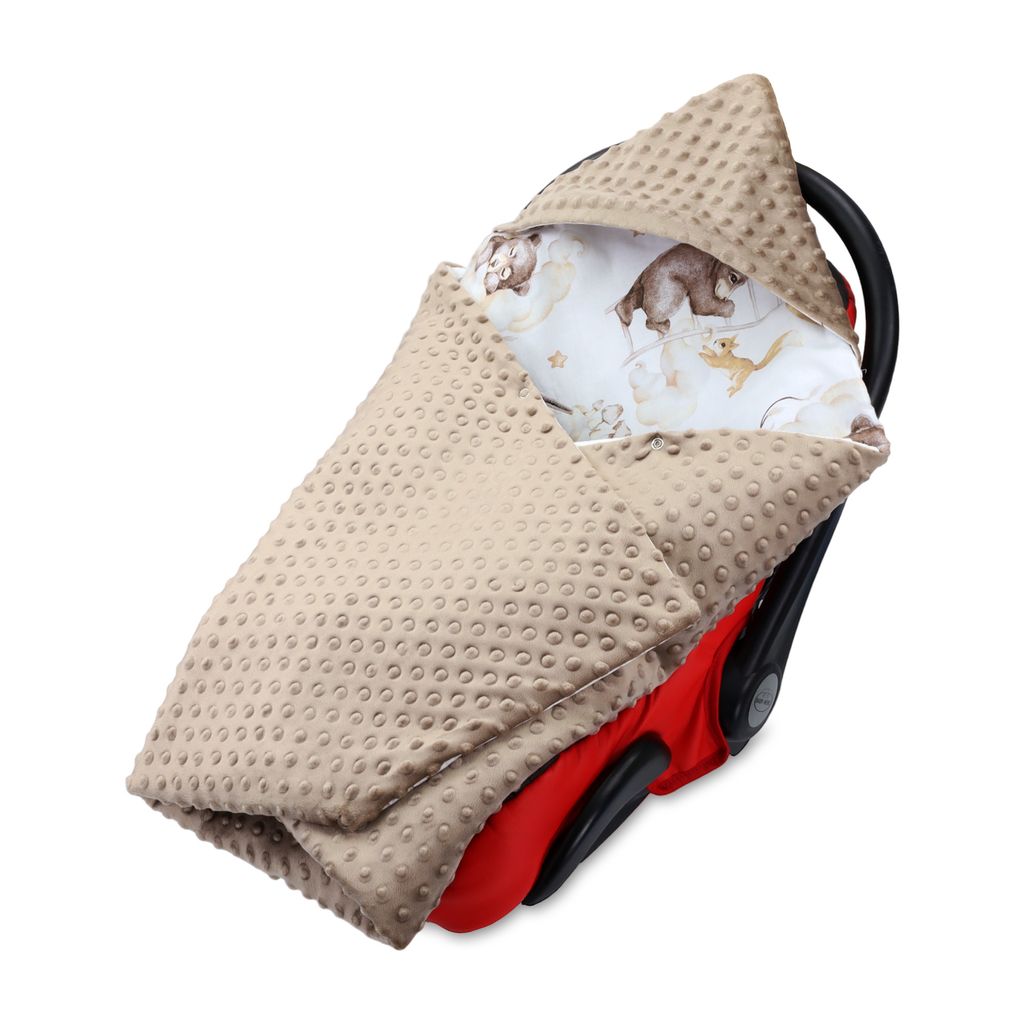 Einschlagdecke Babyschale Winter 80x87 cm - Fußsack Baby Decke für Auto  Wintersack Baumwolle Minky Safari Toffee : : Baby