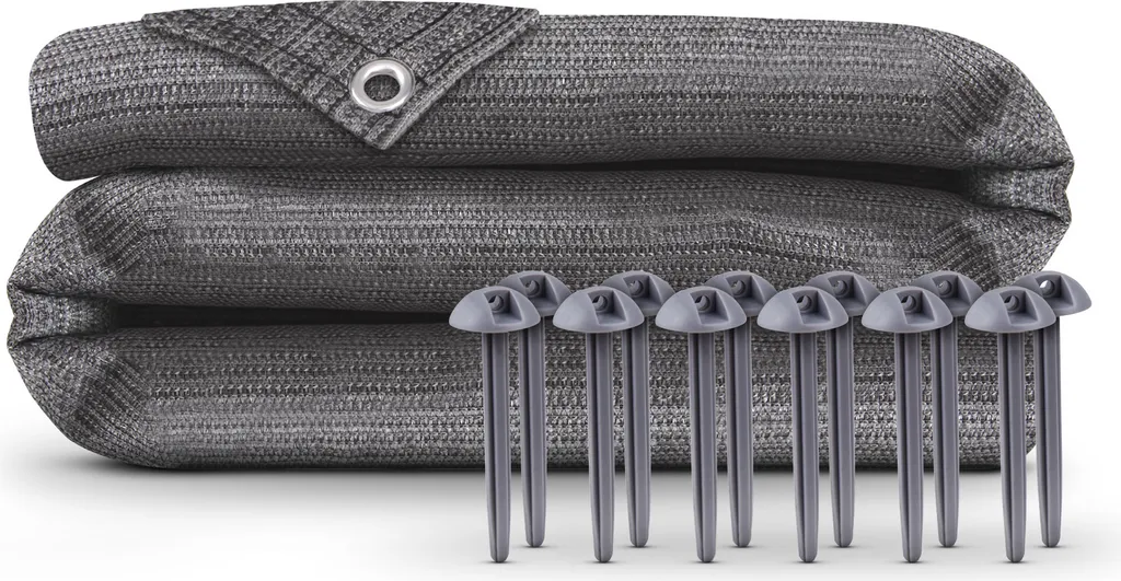 Tapis de camping en HDPE 300 x 500 cm - Tapis d'auvent gris anthracite