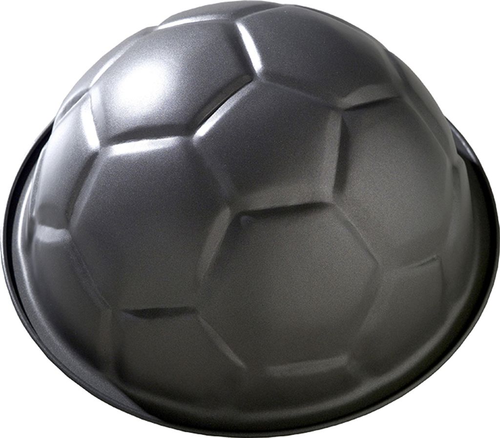 BIRKMANN Motivbackform Fußball, Ø 22,5 x H 11,5 cm, Kohlenstoffstahl, Marken-Antihaftbeschichtung & Rezept