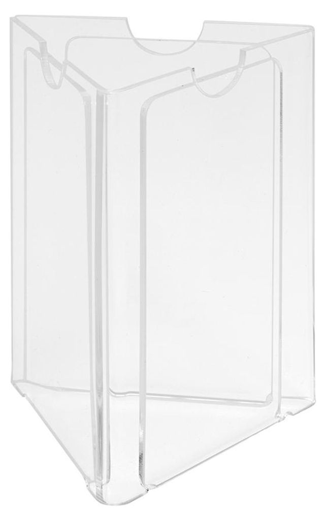 Dreiseitiger Tischaufsteller DIN A7 Hoch aus Acrylglas transparent Menükartenhalter Tischkartenhalter