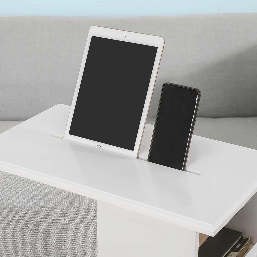 Table Basse Moderne pour Ordinateur Portable - Blanche - SoBuy - 9