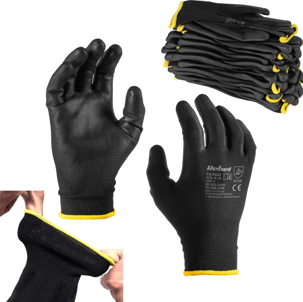 Offerta 12 Paia Guanti da Lavoro Poliuretano CS-P002 Taglia 8 M - Prezzo Top