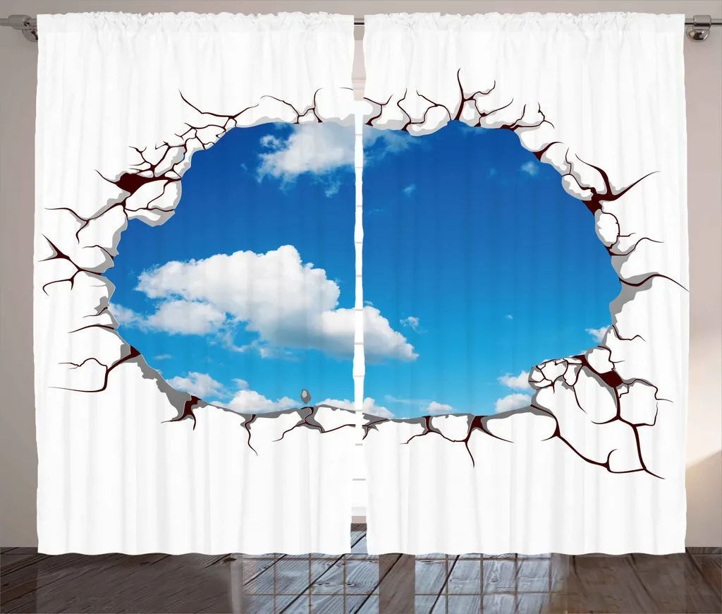 Rideaux de salon universels à motif nuages 280x225 cm - Design moderne