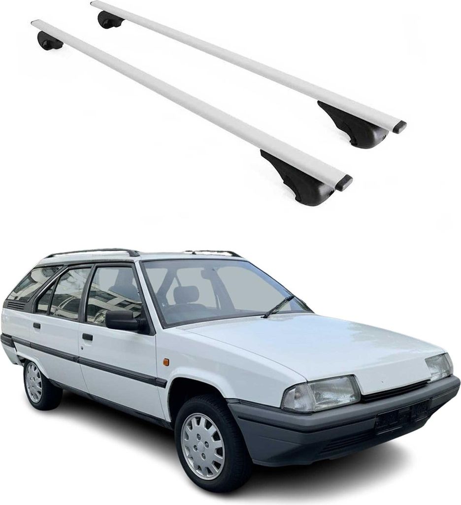Dachträger Grundtäger für Citroen BX Kombi 1982-1995 75kg Metall Silber 2 tlg
