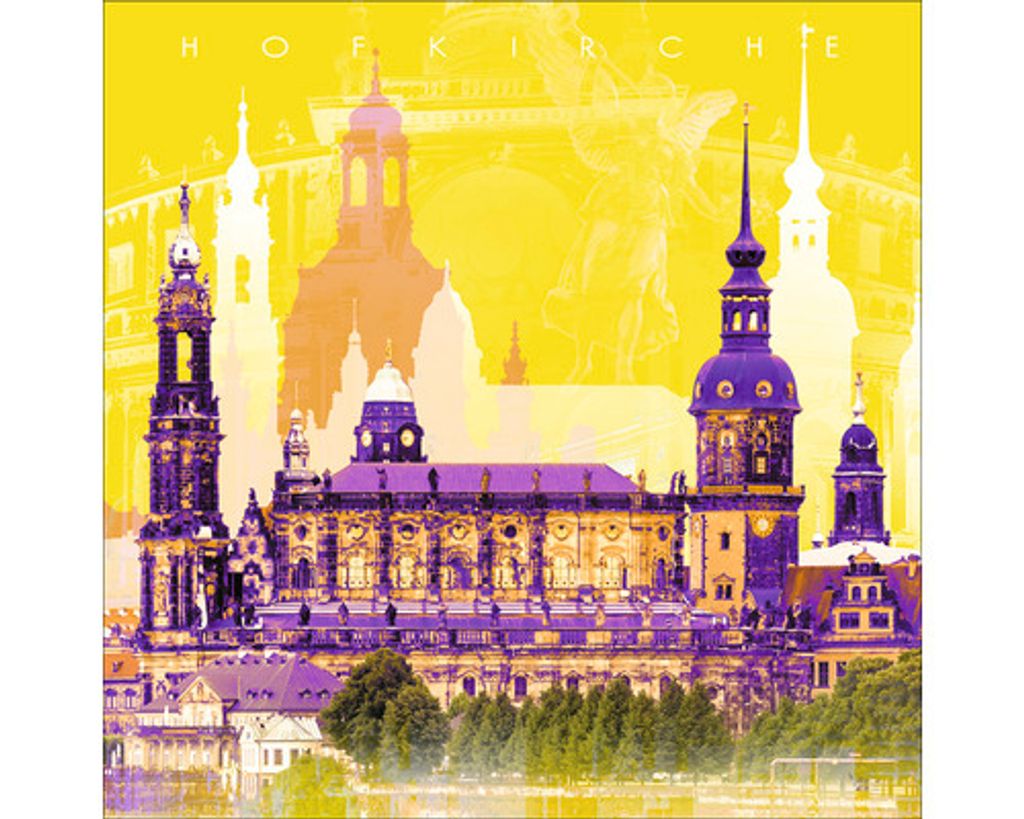 Glasbild Dresden Hofkirche 20x20 cm