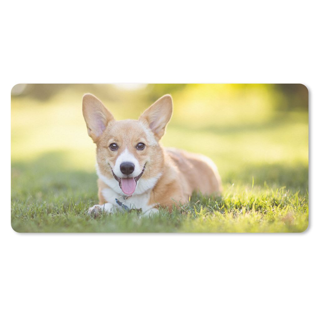 MuchoWow Mauspad Mousepad Welsh Corgi Welpe 60x30 cm - Mousepads - Maus Mat - Pad - Mausunterlage - Nachhaltig