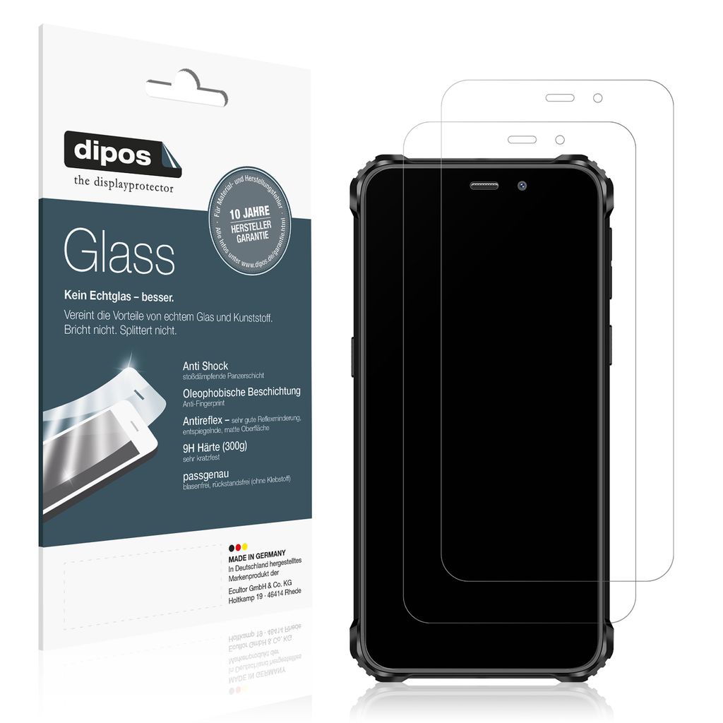 2x Schutzfolie für Oukitel WP32 Pro matt - Anti-Shock 9H Folie dipos Glass Kunststoffglas