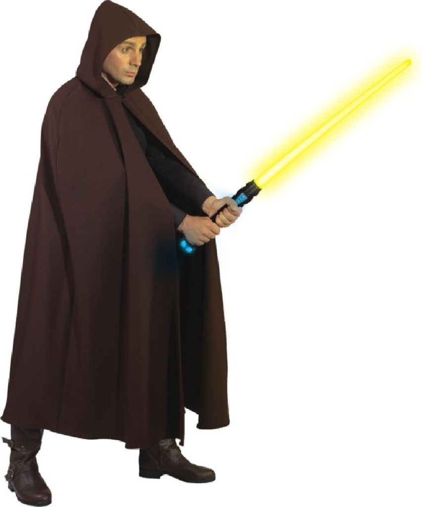 O7454 braun Damen Herren Umhang-Cape mit Kapuze Mönchskutte