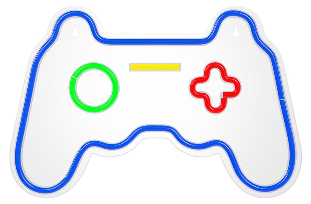 Neon LED Schriftzug Gamepad Wanddekoration 27,5x41x1,6 cm Produktbild 