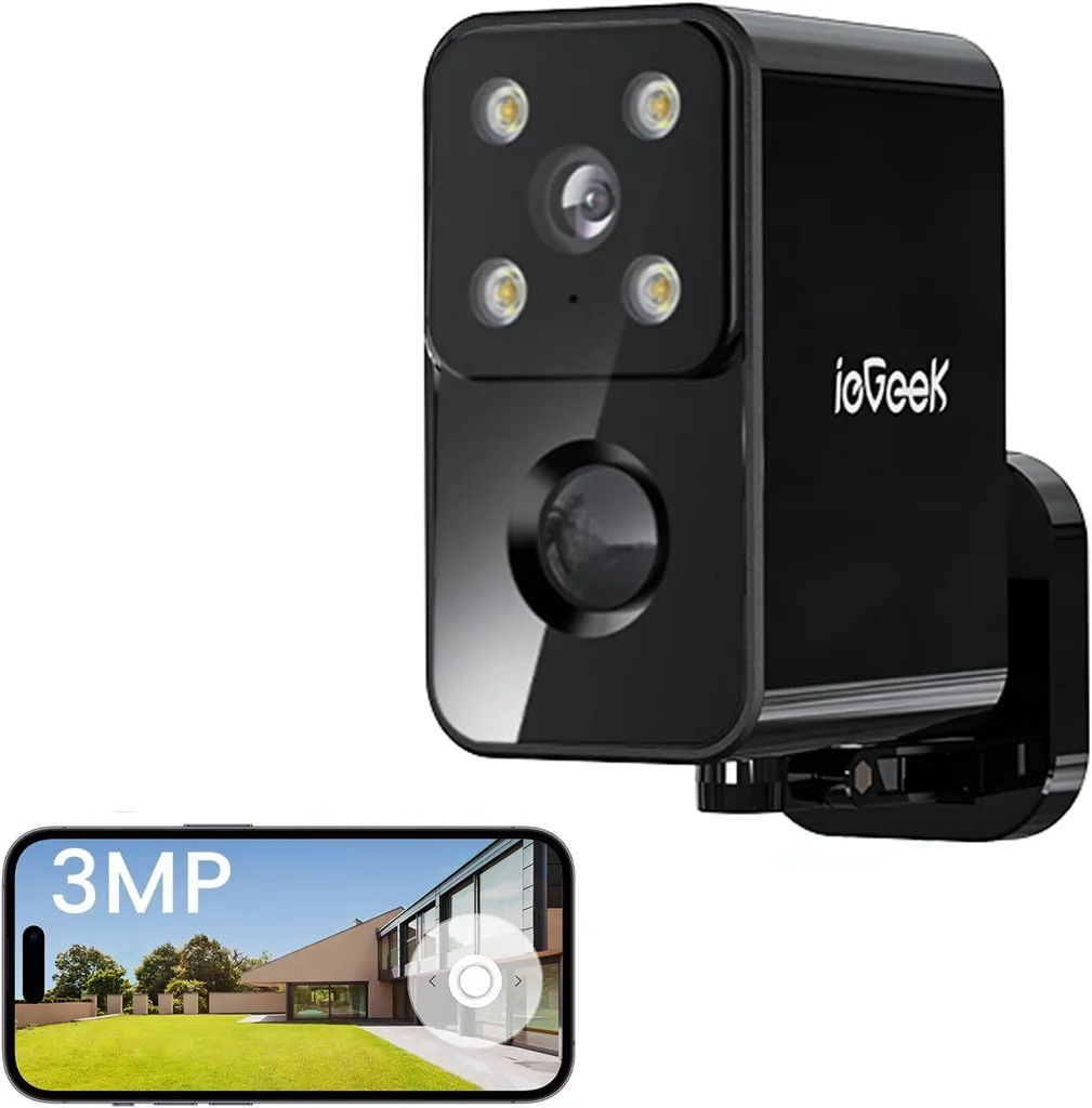 Caméra IP extérieure sans fil ieGeek Wi-Fi PIR avec Audio Bidirectionnel