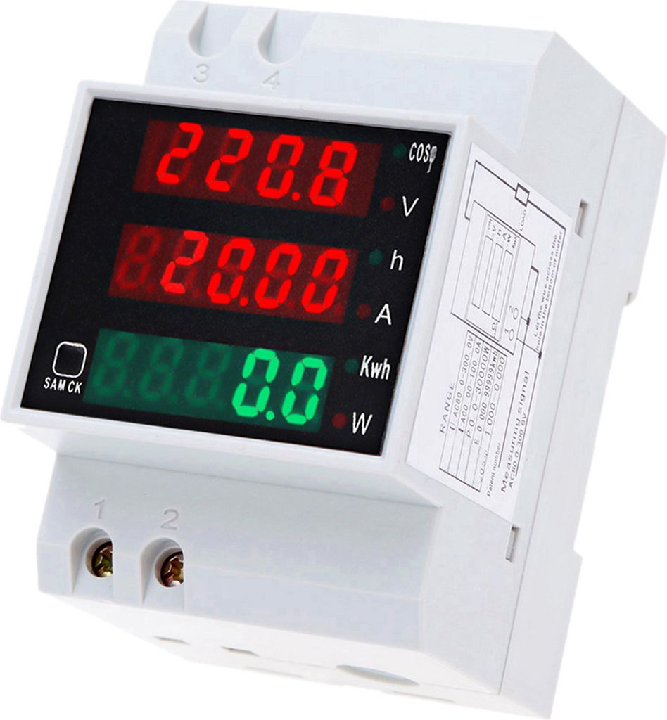KKmoon AC80-300V 100A multifunktionale digitale DIN Schiene Strom Spannung Leistungsfaktor Meter Amperemeter Voltmeter
