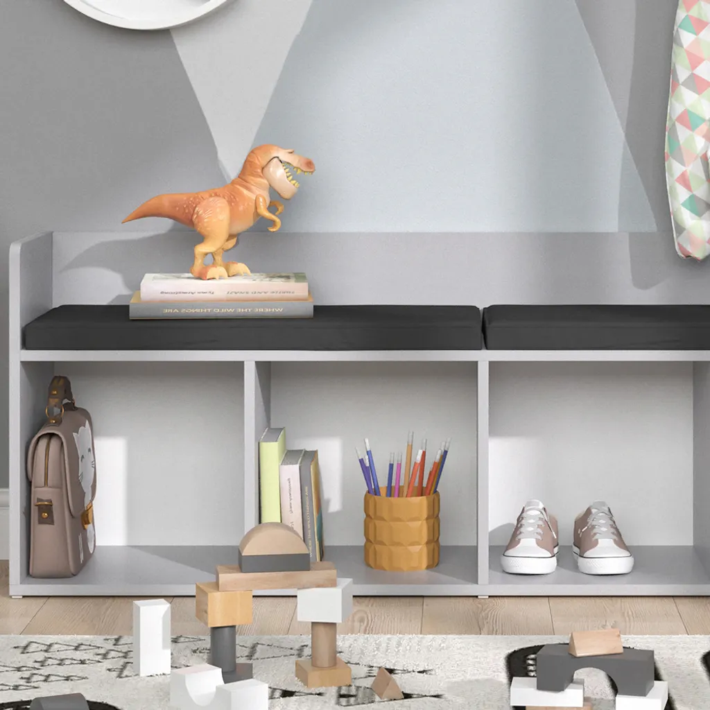 Bibliothèque enfant à 4 compartiments Vicco Luigi Gris clair 142cm