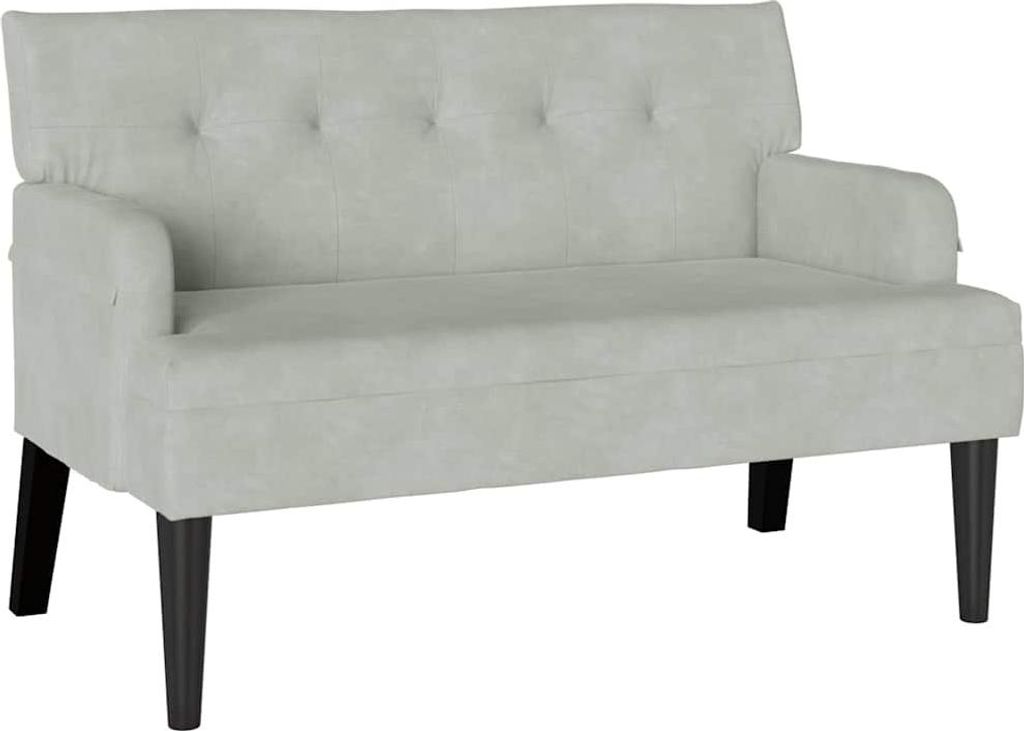 Chesterfield Bank Hellgrau 112 x 65,5 x 75 cm Samt