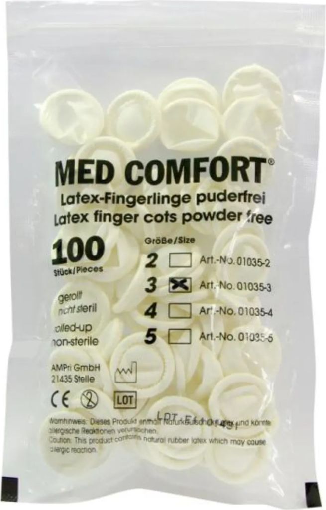MED-Comfort - Fingerlinge - Latex Puderfrei - M Produktbild 