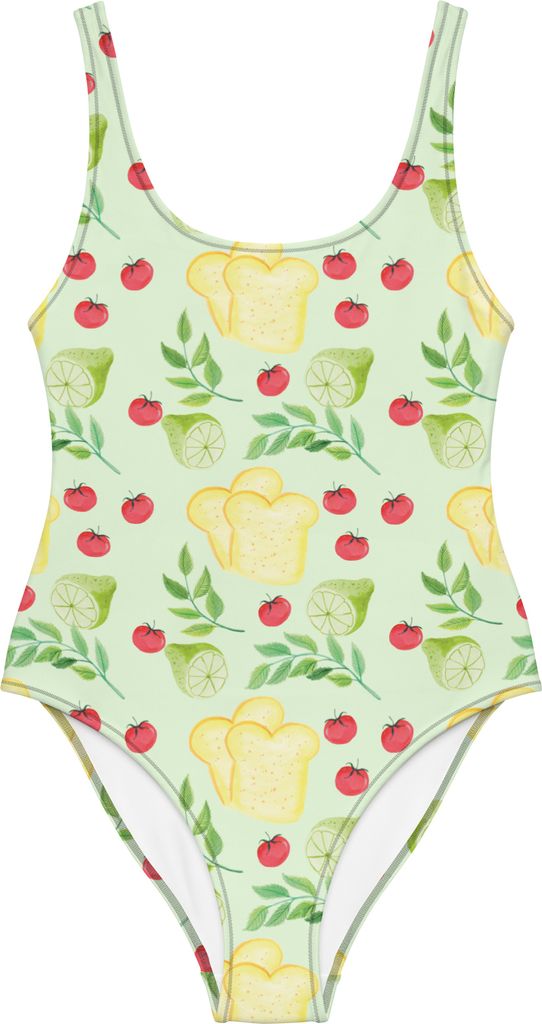 Mr. & Mrs. Panda Damen-Badeanzug Küchenmagie Design Größe XXL - Weiß - Geschenk, Badeanzug, Bademode, Badebekleidung, Toastbrot, Kräuter, Koch...