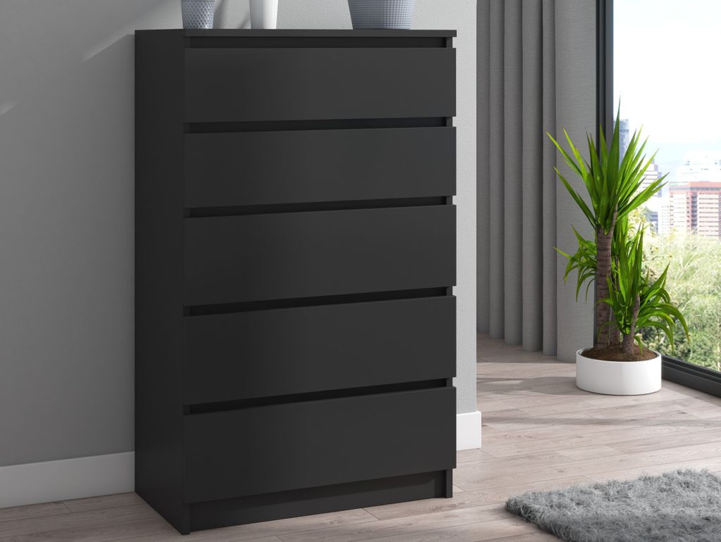 Roe Furniture | Kommode 60 cm - 5 Schubladen - Schwarz - Produktbild 3