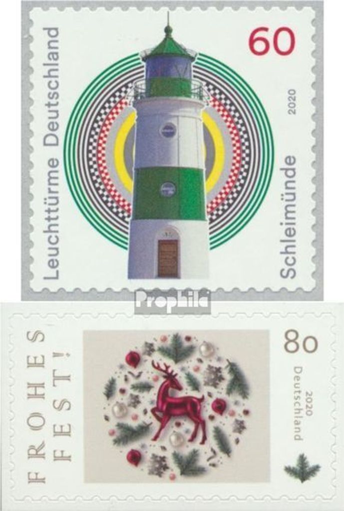 Briefmarken BRD 2020 Mi 3555,3575 (kompl.Ausg.) selbstklebende Ausgabe gestempelt Leuchttürme