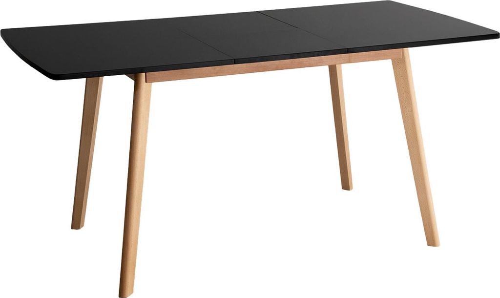 Ausziehbarer Tisch HELGA 120 / 160cm schwarz