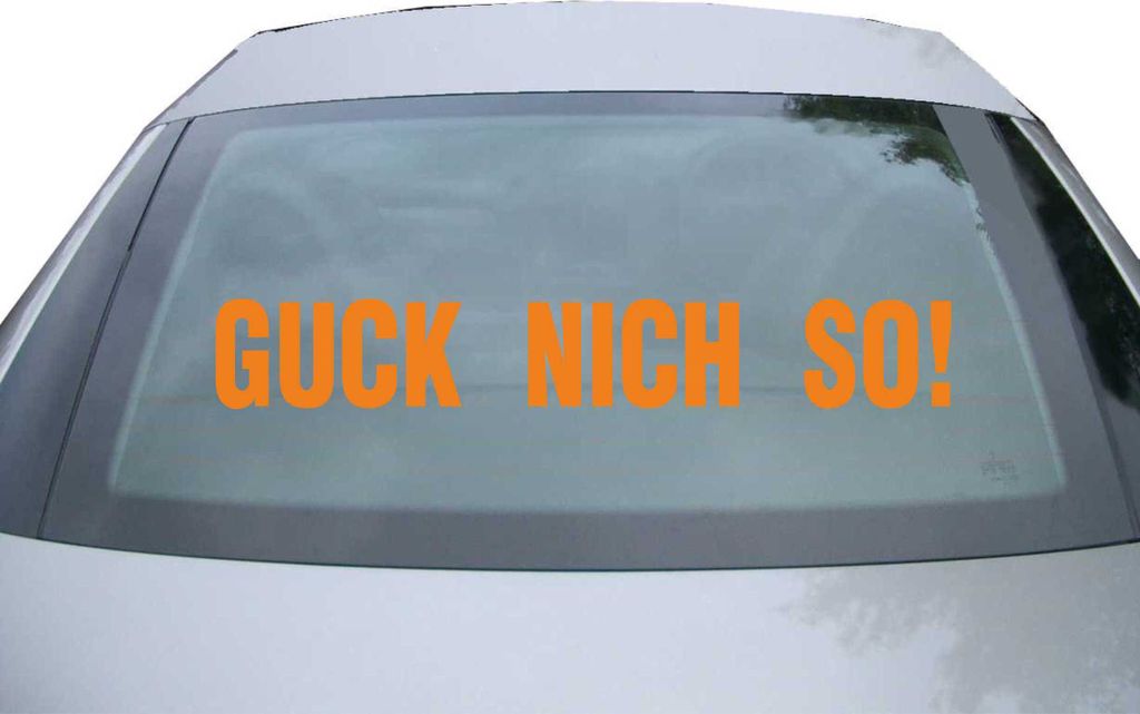 Indigos UG - Aufkleber Heckscheibe & Motorklappe DE6921 - orange - 600x90 mm - Guck Nich so! - Auto Scheiben Fenster Heckklappe Tuning Racing JDM -...