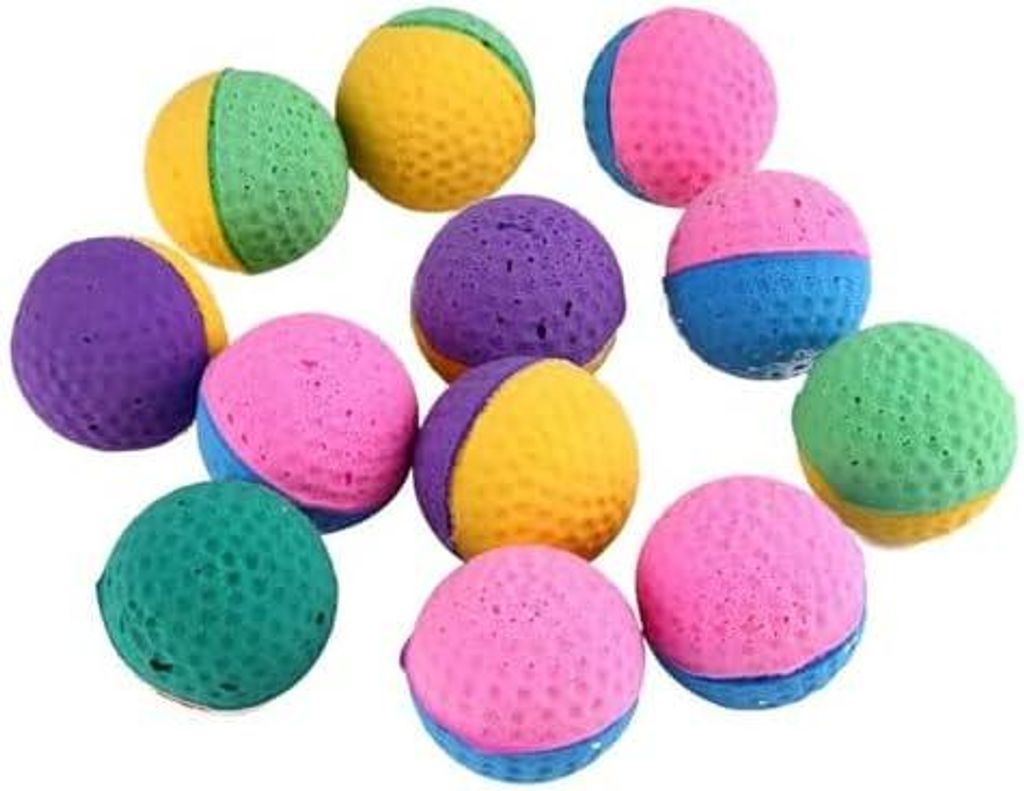 24 weiche Katzenb?lle, Bunte Latex-Kratzb?lle, Kauspielzeug, Ball, bissfest, Trainingsspielzeug fš¹r kleine Hunde, Katzen, K?tzchen