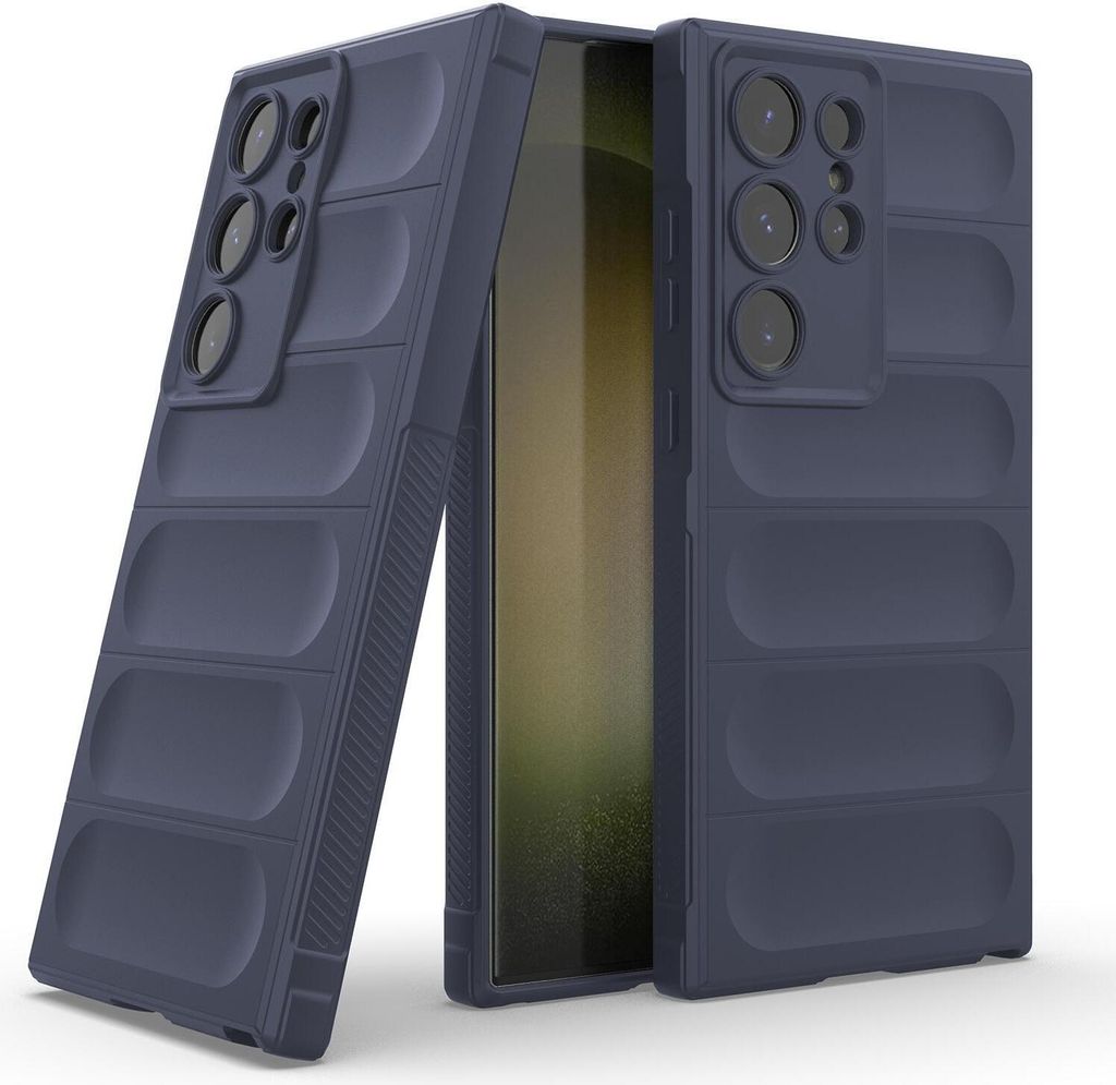 Handy Hülle für Samsung Galaxy S24 Ultra Grip Case Cover Schutzhülle Softgrip Farbe: Dunkelblau