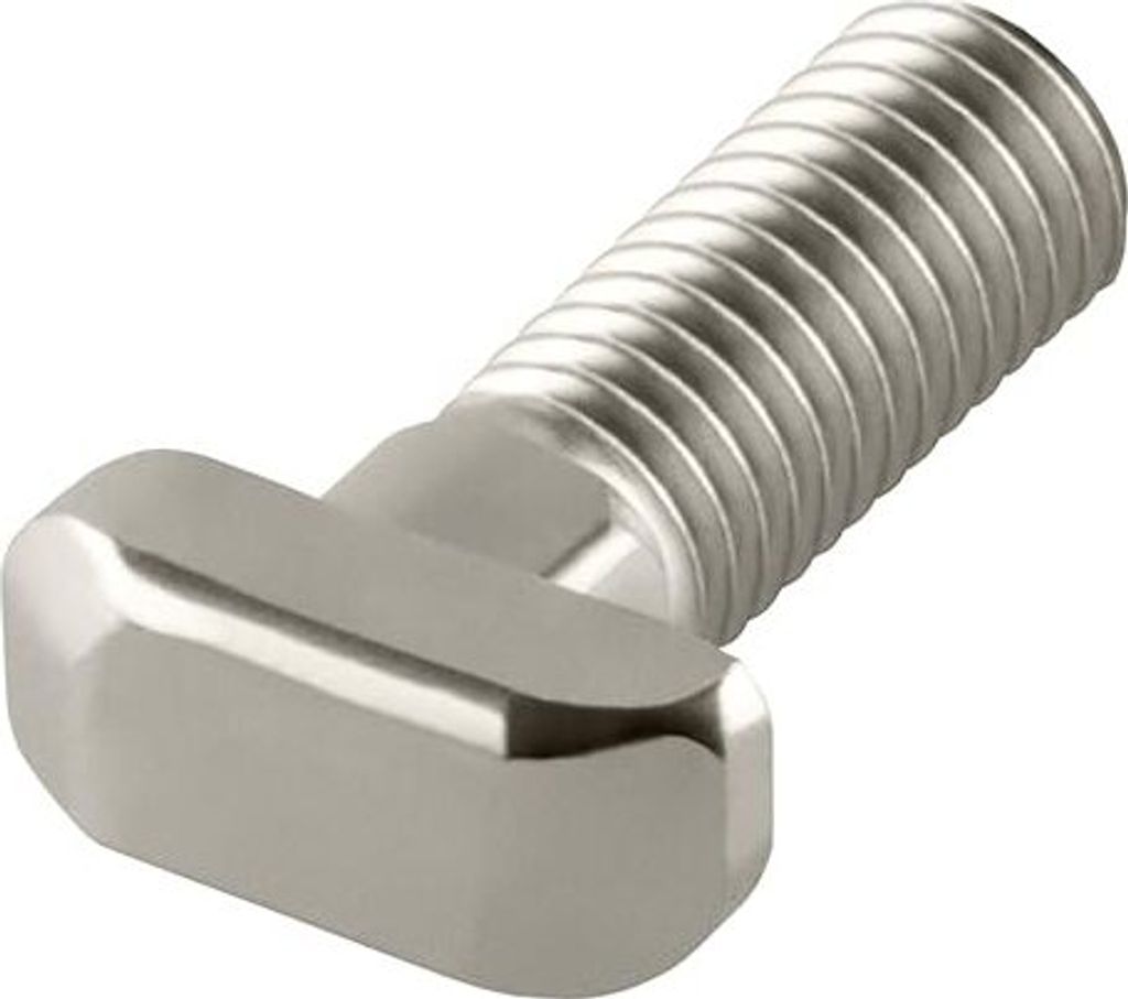 Hammerschrauben, T-Schraube Nut 8, M8, M8 für 30x30, 40x40 Konstruktionsprofile- Montageprofile (10, vernickelt, M8 x 20)