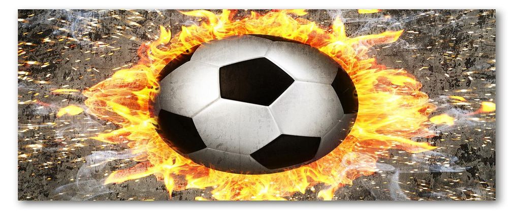 Tulup Küchenrückwand Spritzschutz aus Glas -125x50 -Spritzschutz auf gehärtetes Glas Deko Sport Brennender Fußball