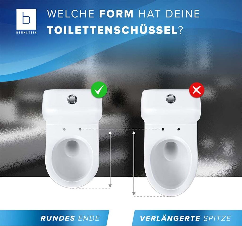 BENKSTEIN Premium Toilettendeckel - antibakteriell D-Form Produktbild 3