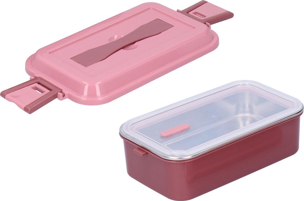 304 Edelstahl Lunch Box Rechteckig Isoliert Tragbar Bento Box mit HandleSingle Layer 700ml