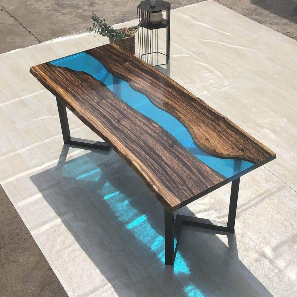 Couchtisch River Table Massiv Tische 100x50 Flusstisch Meer Waterfall Epoxidharz
