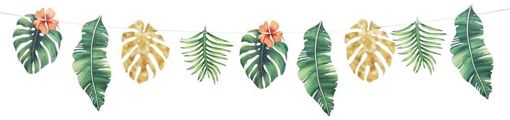 Girlande 3m Tropische Blätter Palme Hawaii Urwald Sommerparty